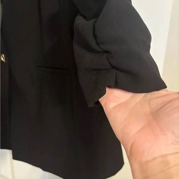 Black Torrid Blazer, Ruched Sleeves, Size 1. - Picture 3 of 6